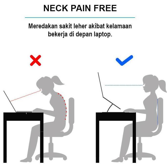 Supermall Laptop Stand Aluminium / Dudukan Laptop Holder - Meja Laptop Kualitas Terbaik Harga Termur