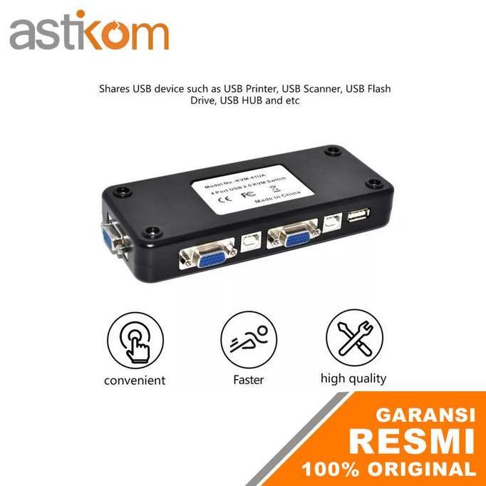 Kvm Switch 4 Port Usb 2.0 Manual Kvm-4Uk Kualitas Terbaik Harga Termurah