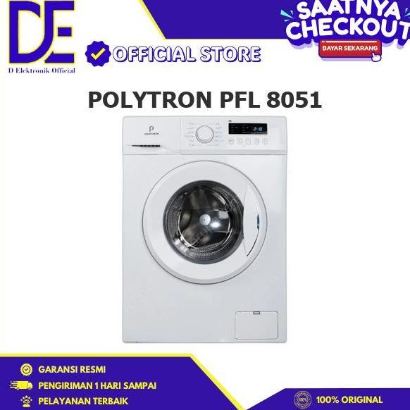 TERLARIS - MESIN CUCI POLYTRON 8 KG PFL 8051 FRONT LOADING STEAM WASH PFL8051