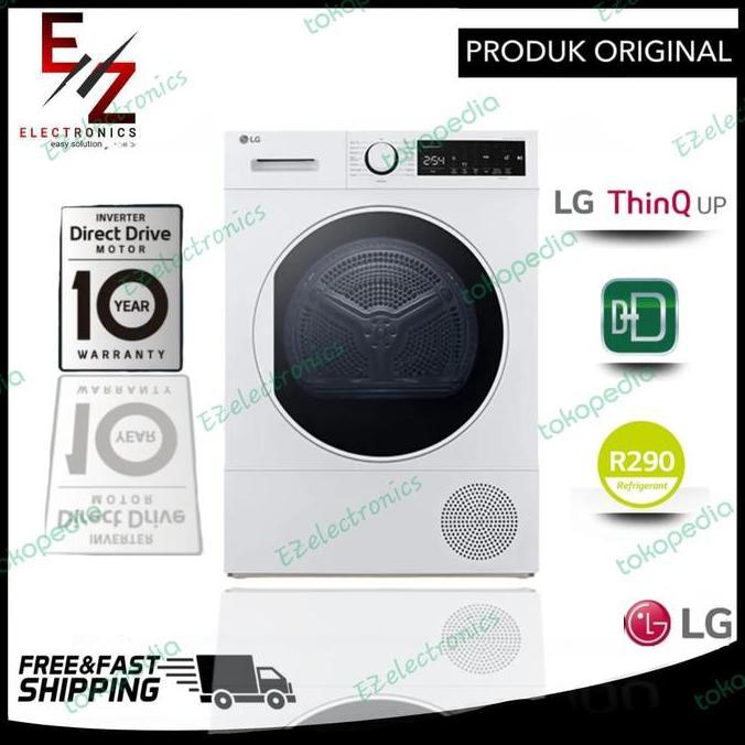 TERLARIS - LG Drayer RD08NHP5W Mesin Pengering LG 8 Kg Inverter - Heat Pump