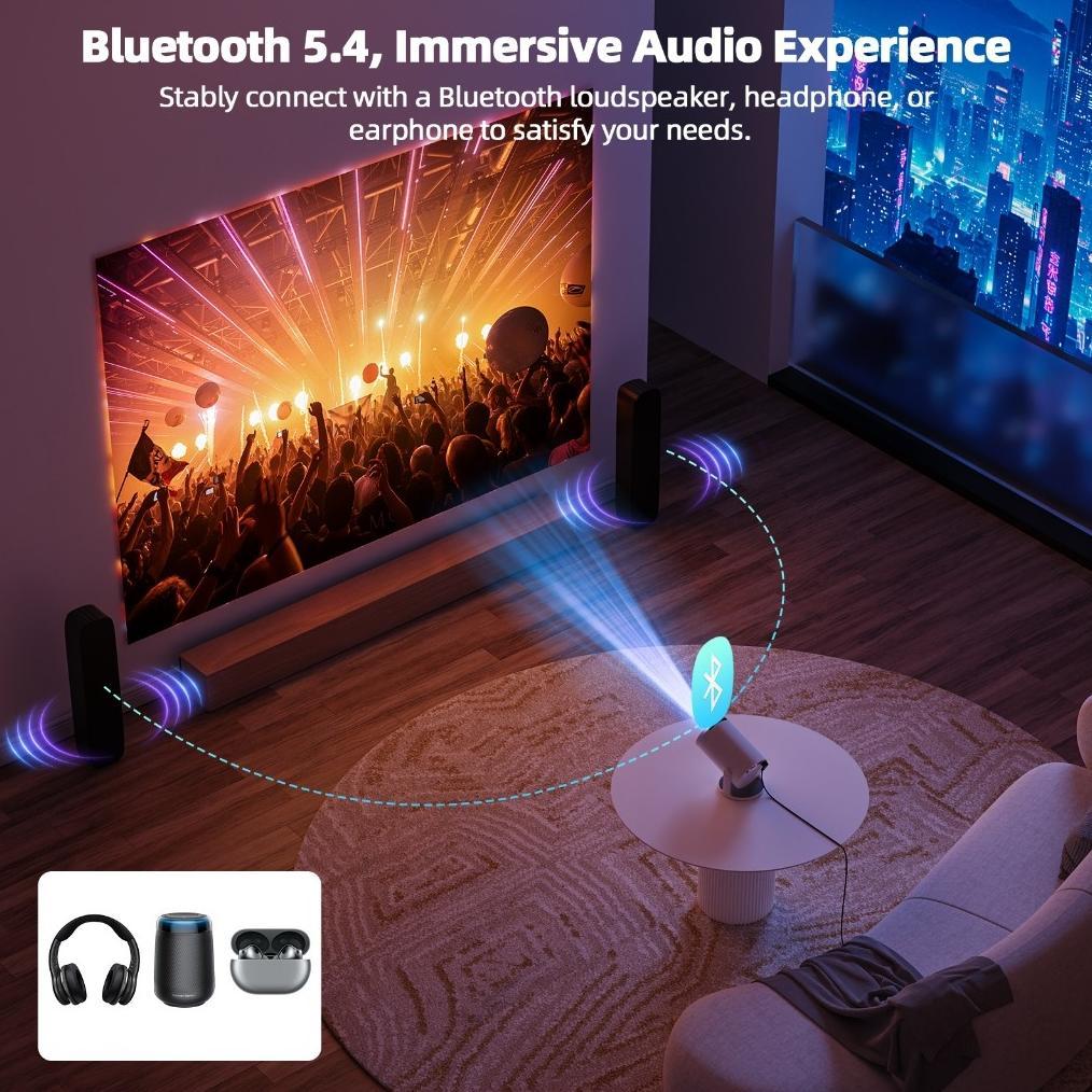 GOOJODOQ PROYEKTOR ANDROID 4K WIFI Bluetooth / PROJECTOR ANDROID MINI / PROYEKTOR MURAH / PROYEKTOR 