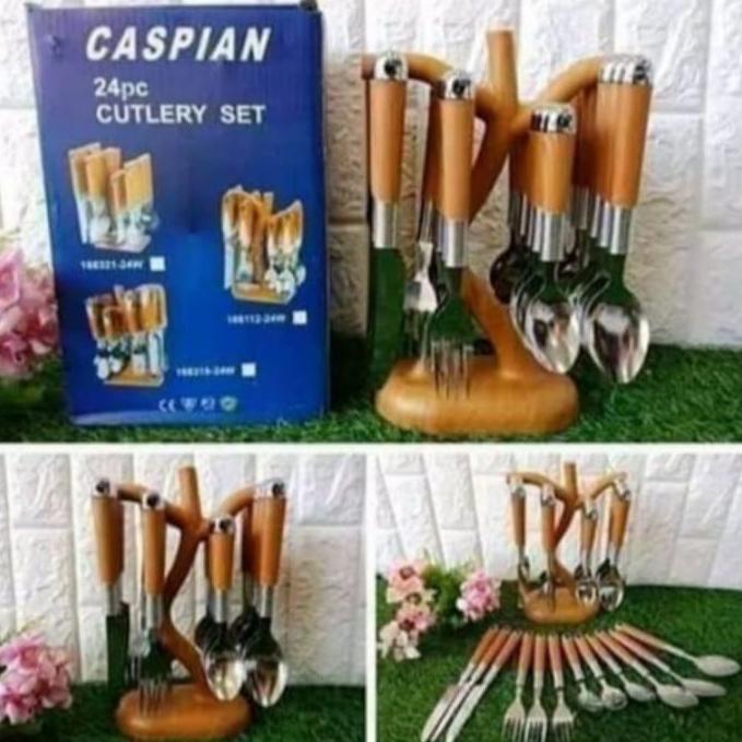 Sendok Pohon Sendok Set 24Pcs Motif Pohon Caspian 24 Sendok