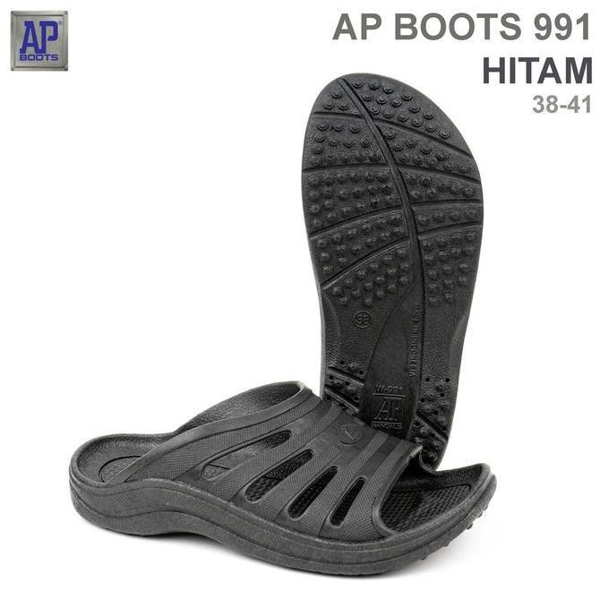 Ap Boots 991 Hitam - Sandal Selop Karet Sendal Pria