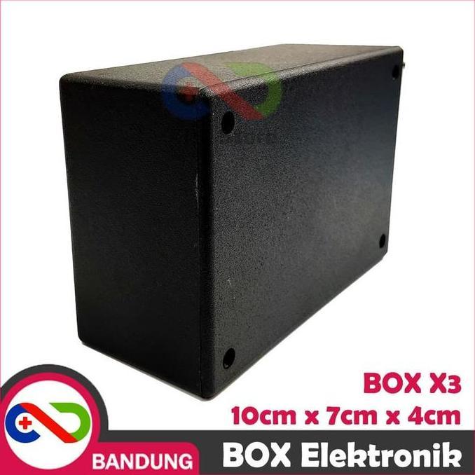 Box Elektronik X3 Kotak Rangkaian Arduino 10X7X4 Casing Black Box X-3 Baru
