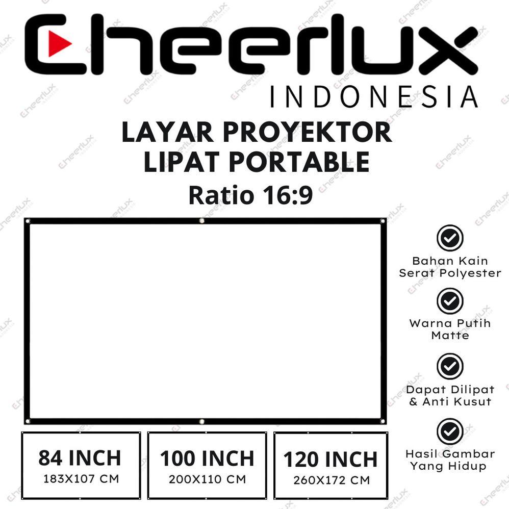 LAYAR PROYEKTOR 16:9 | SCREEN PROYEKTOR | LAYAR PROYEKTOR | KAIN LAYAR PROYEKTOR 84-100-120 INCH 16: