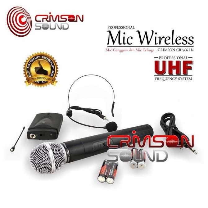 Mic Wireless Telinga dan Genggam UHF Crimson CR-966HS Original
