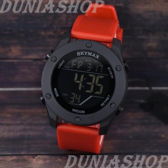 DT12 >> Jam Tangan Pria Skymax 2211G Digital Strap Rubber