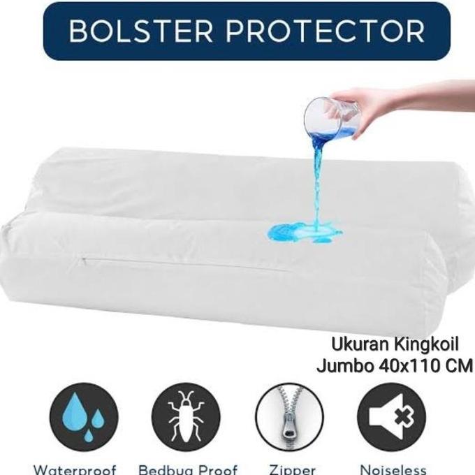 Sarung Guling Waterproof Ukuran Jumbo Kingkoil 40X110 Cm Bahan Import