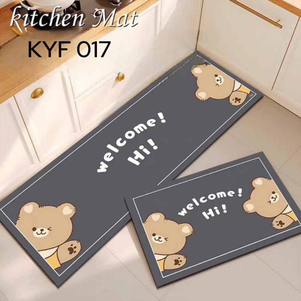 Keset Kaki Diatomite Dapur 2 In 1 Gulung Anti Slip Motif Tebal 3.5mm/Set Keset Diatomite Keset