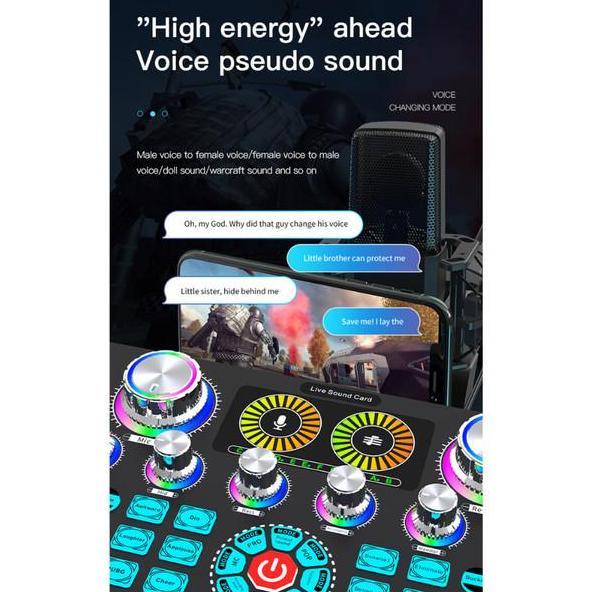 Mixer Audio External Taffstudio Soundcard Phantom Power 48V Q7