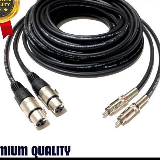 Kabel Xlr Female 3 Pin To Rca Male 1 Set Cable Mixer Audio
