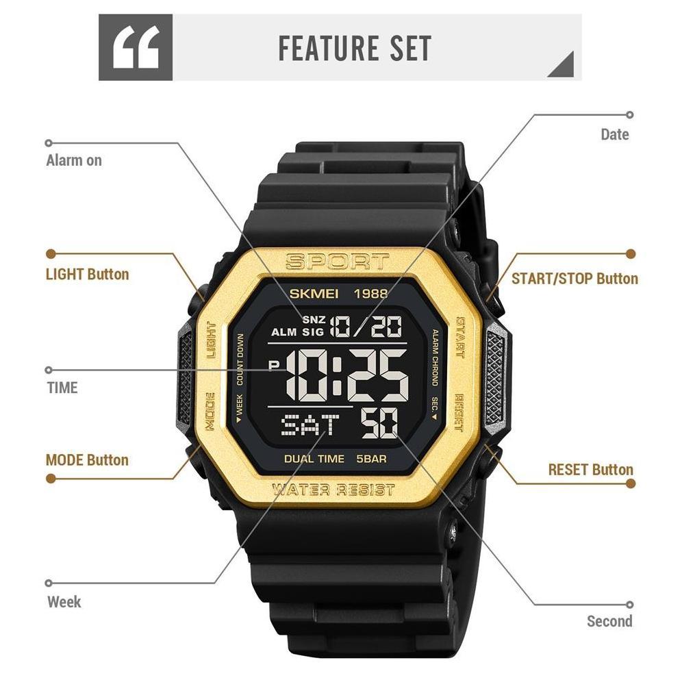 Jam Tangan Pria SKMEI 1988 LED Watches Original Waterproof Jam tangan pria