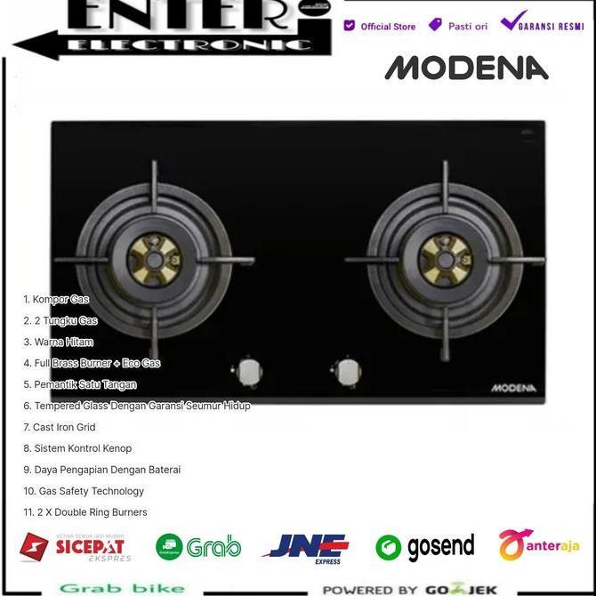 MODENA BH2723 KOMPOR TANAM GAS BUILT HOB 2 TUNGKU MODENA BH 2723 LL LJ