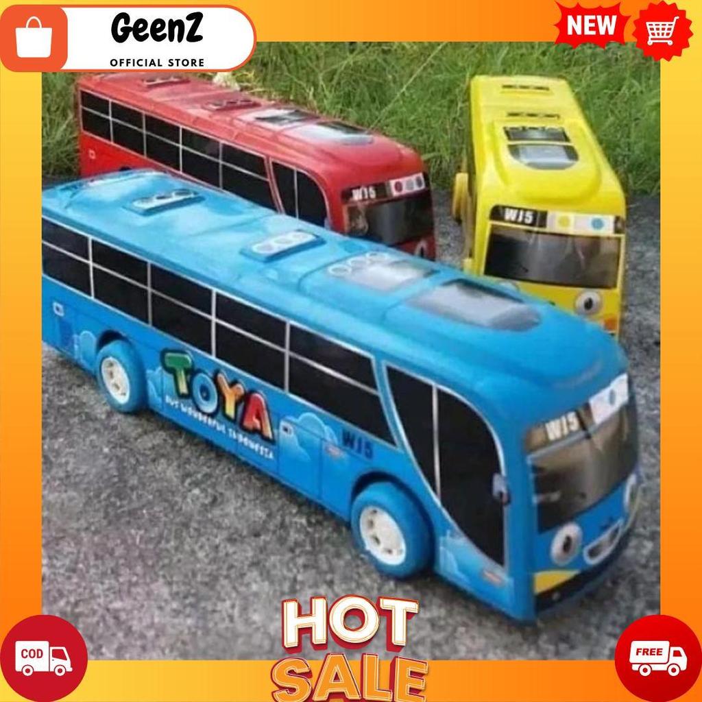 BIBU ID (SERBA MURAH) COD MAINAN EDUKASI ANAK MAINAN ANAK MOBIL PULLBACK BUS TAYO TOYA PANJANG 19CM/