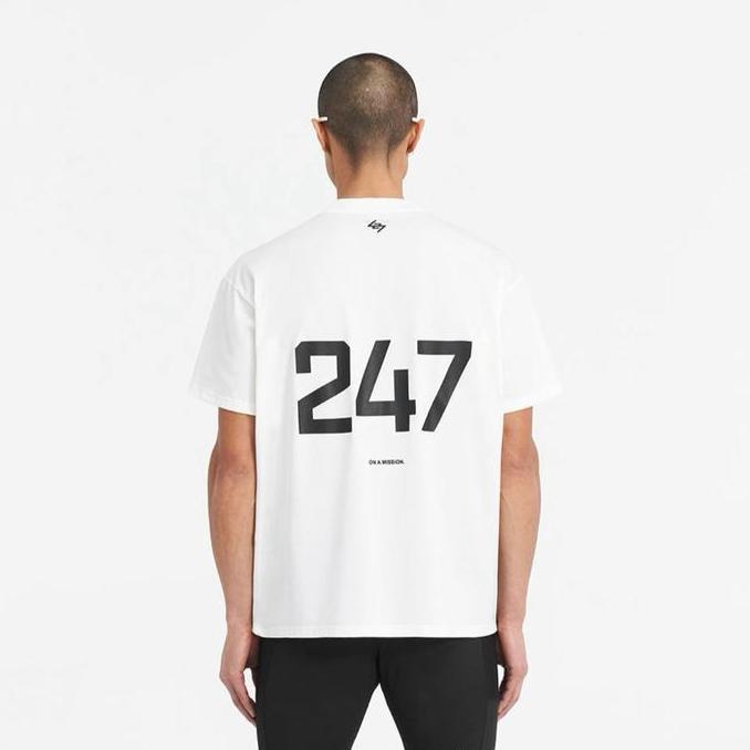 247 REPRESENT RUNNING OVERSIZED TEE - FLAT WHITE ORIGINAL DAN TERPERCAYA