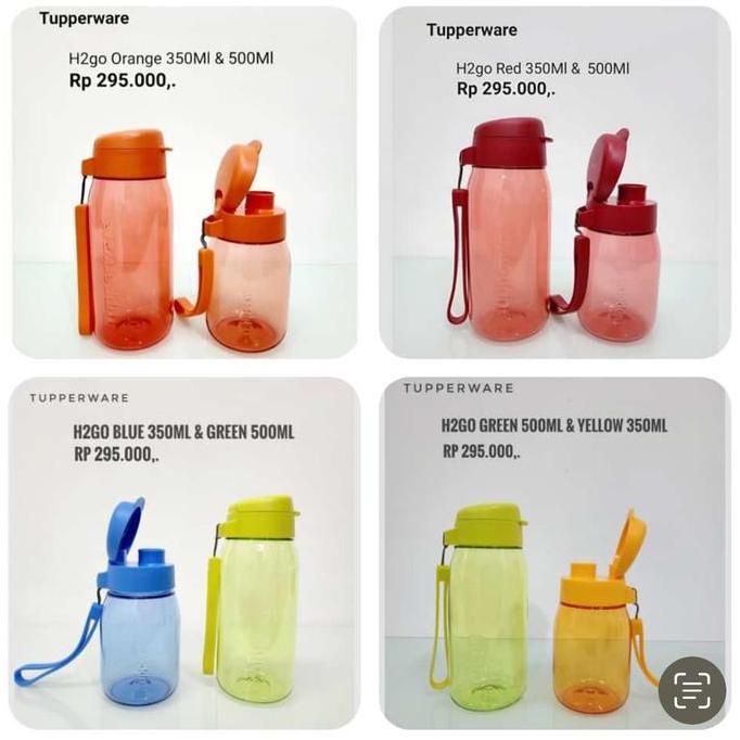 Terlaris Tupperware Botol Minum H2Go 350Ml & 500Ml 2Pcs