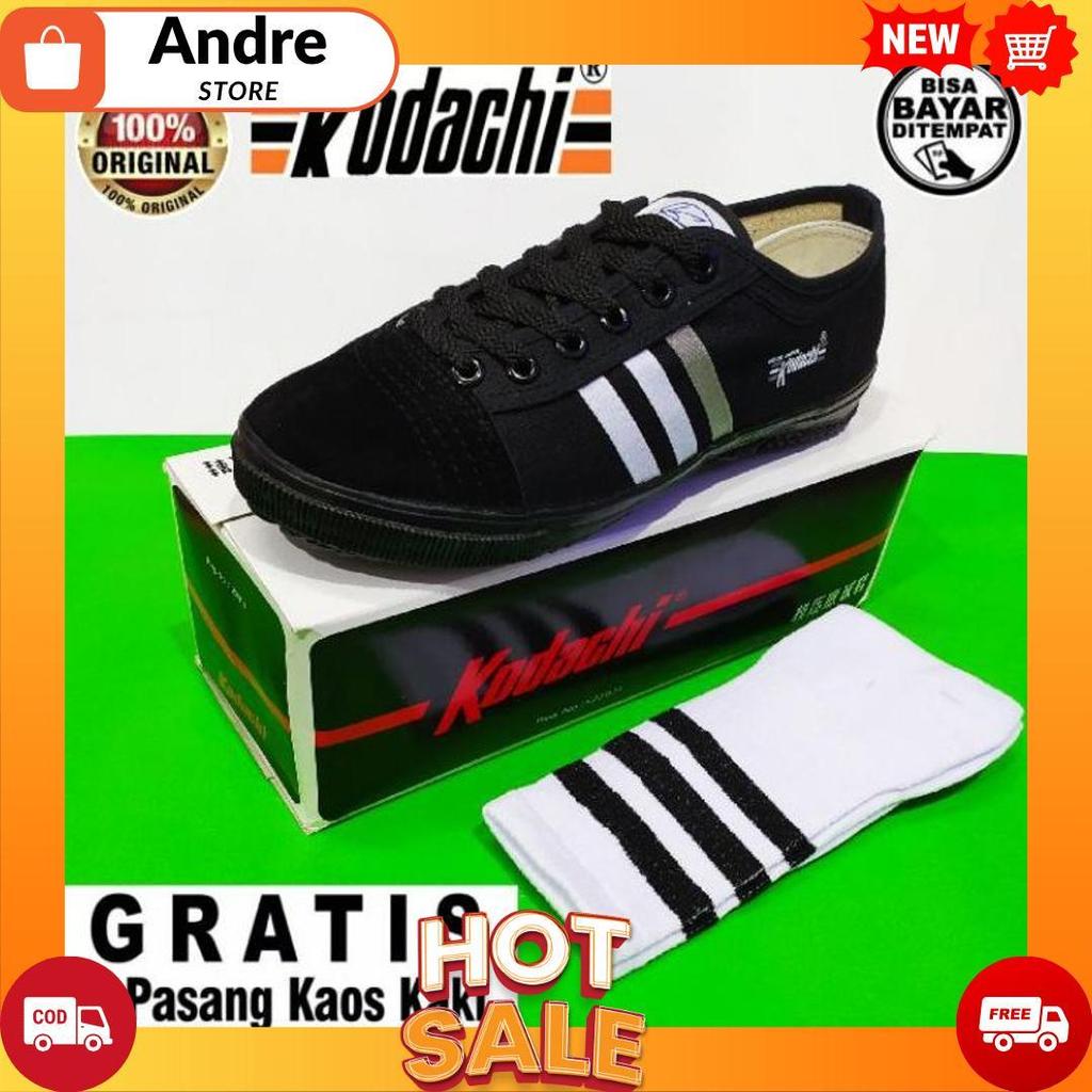 KODACHI SEPATU COWOK CAPUNG JADUL CLASSIC HITAM POLOS KODACI 8111 TALI ANTI SLIP UKURAN 37 SD 43 GRA
