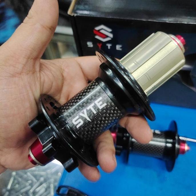 Hub Freehub Syte St-D452 Carbon 28 Holes Carbon Disc Brake Six Bolt 6 Baut Hub Syte St D452