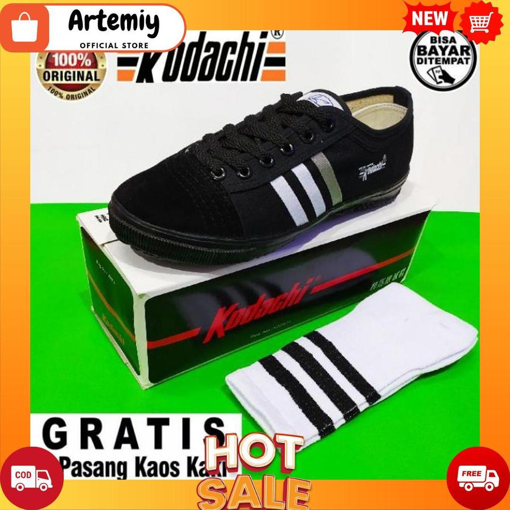 KODACHI SEPATU COWOK CAPUNG JADUL CLASSIC HITAM POLOS KODACI 8111 TALI ANTI SLIP UKURAN 37 SD 43 GRA