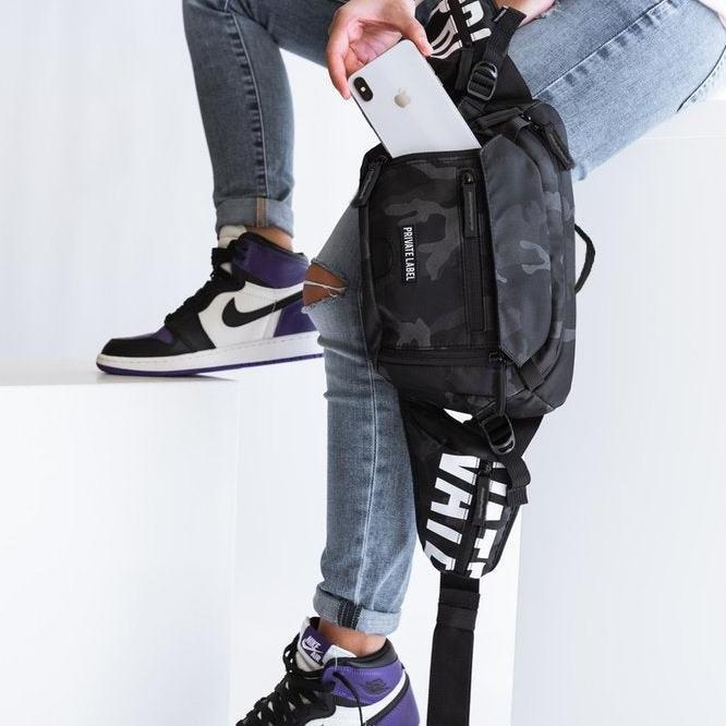 Tas PRIVATE LABEL Black Camo / Waistbag Private Label Black Red