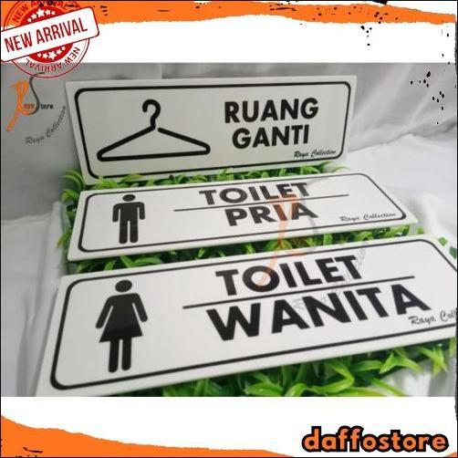 GROSIR TULISAN ACYLIC TOILET PRIA WANITA DAN RUANG GANTI UKURAN 25X8CM MURAH