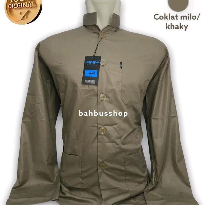Promo Koko Ammu Warna Coklat Milo Baju Katun Muslim Pria Dewasa Panjang COD