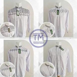 Promo Baju Koko Murah Putih Polos Baju Koko Lengan Panjang Putih Motif Dada Baju Koko Pria Kemeja Pr