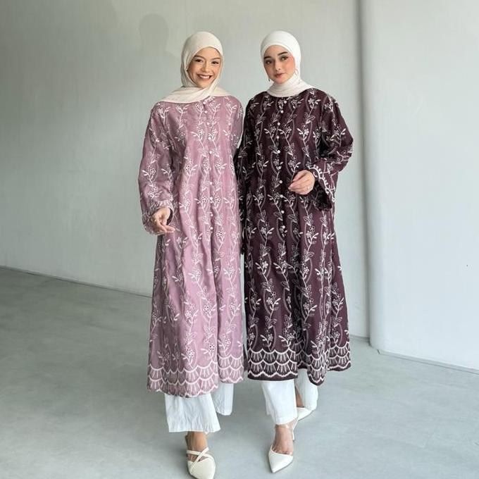 Promo ZAINAB by Yellowfacy || Cotton Bordir Tunik Baju Kurung Melayu Shirt COD