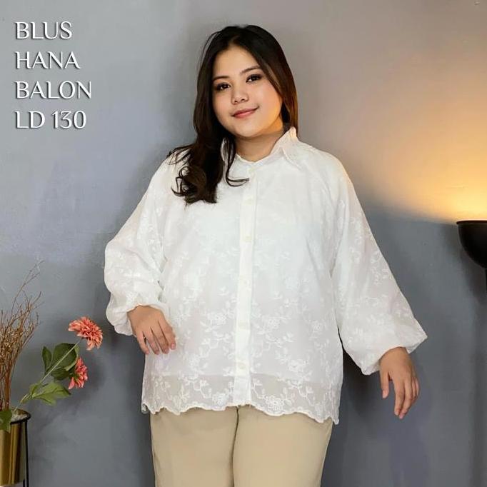 Promo BP HANA Tunik Dan Blus Katun Bordir Brokat Wanita Terbaru 70-95kg LD 120-130 Keti 60-62 Bahan 