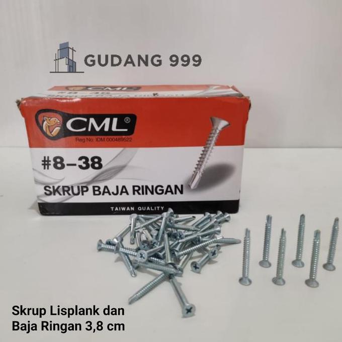Promo Skrup Baja Ringan 3,8 Cm / Skrup Lisplank Isi 1000 / Skrup Grc Kalsi Cod