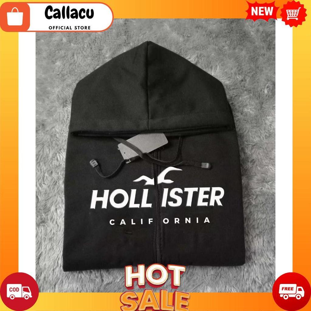 Jaket Hoodie Holister Text Bordir Pull Hantag / Jaket Zipper Pria Wanita Hight Quality COD[B2][B1]