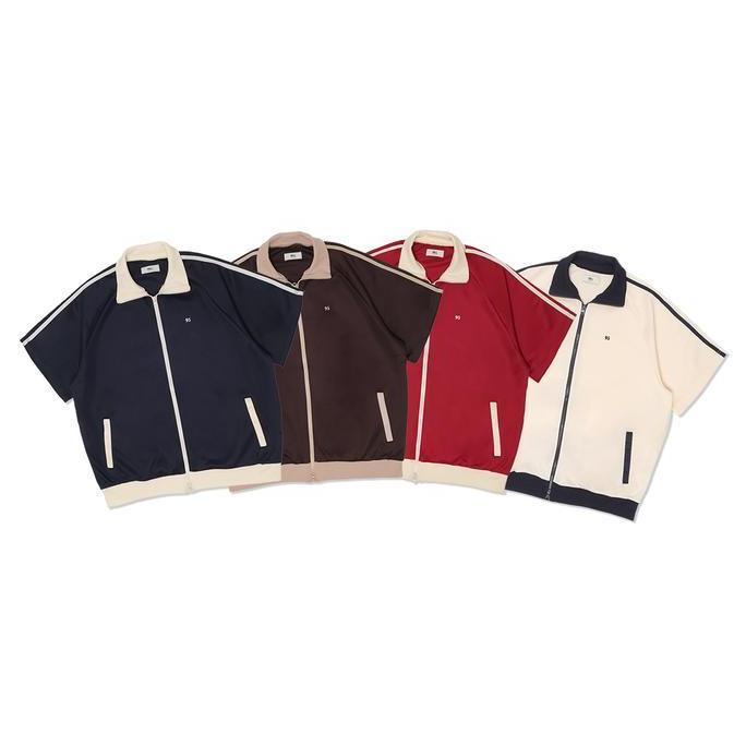 Mono-Mart Number Embroidery Short Sleeve Track Jacket