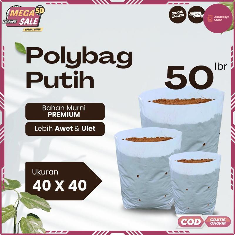 Berkualitas Polybag Putih 40 x 40 Isi 50 Lembar - Polybag Melon HARGA GROSIR - 2025 COD Termurah Ter