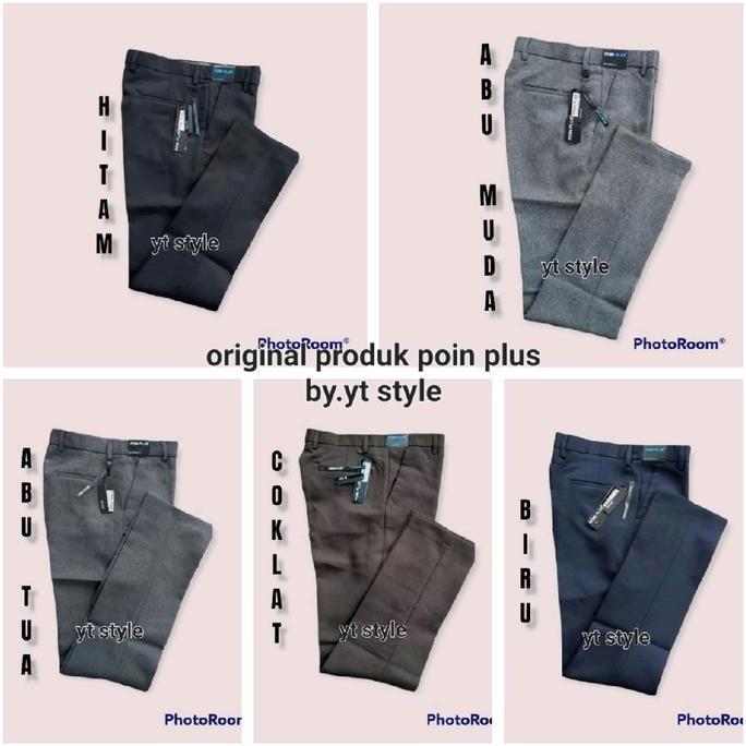 Promo original formal poin plus | celana bahan slimfit semiwool poin plus  | celana formal slimfit p