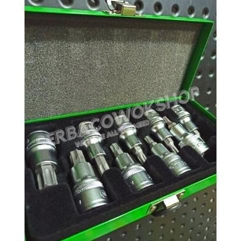 Tekiro Mata Kunci Sok L Bintang Set 1/2 Inch x 9 Pcs Star Bit Socket
