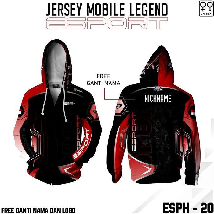 Viral Jersey hoodie zipper esport ML baju gamers lengan panjang