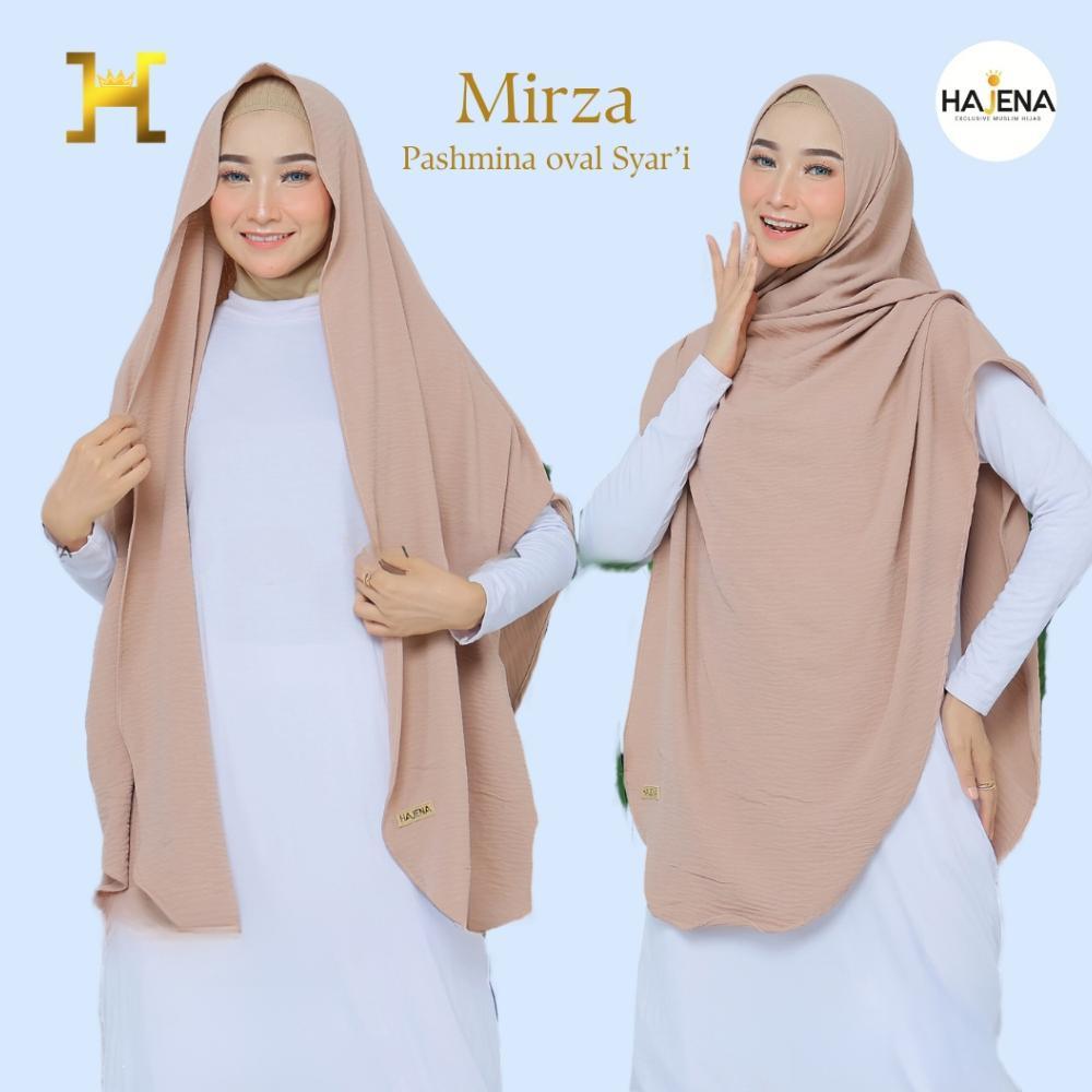 HAJENA - PASHMINA OVAL MIRZA CRINKLE HIJAB SYARI