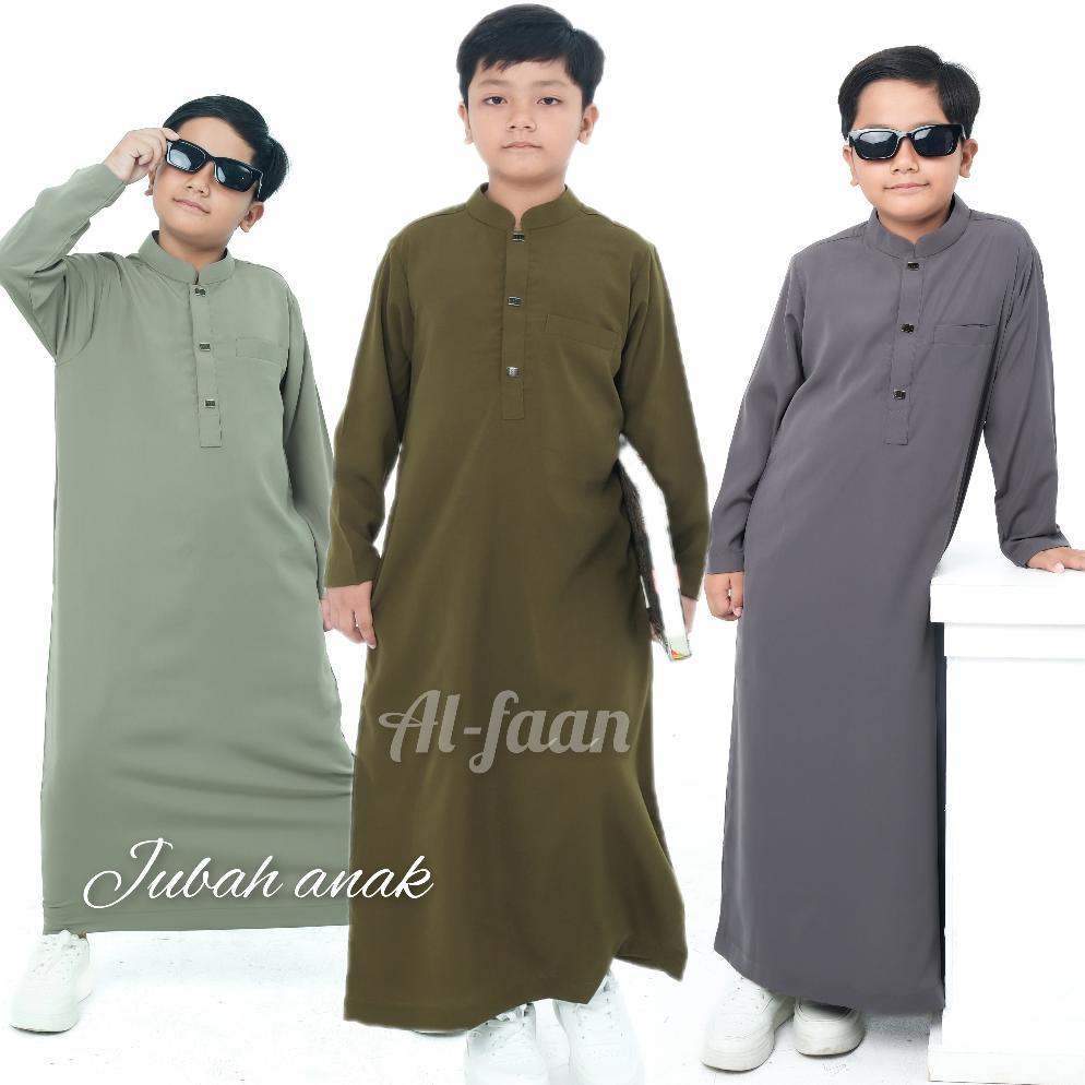 Jubah anak pria jubah remaja gamis anak jubah muslim pria panjang hitam katun robes