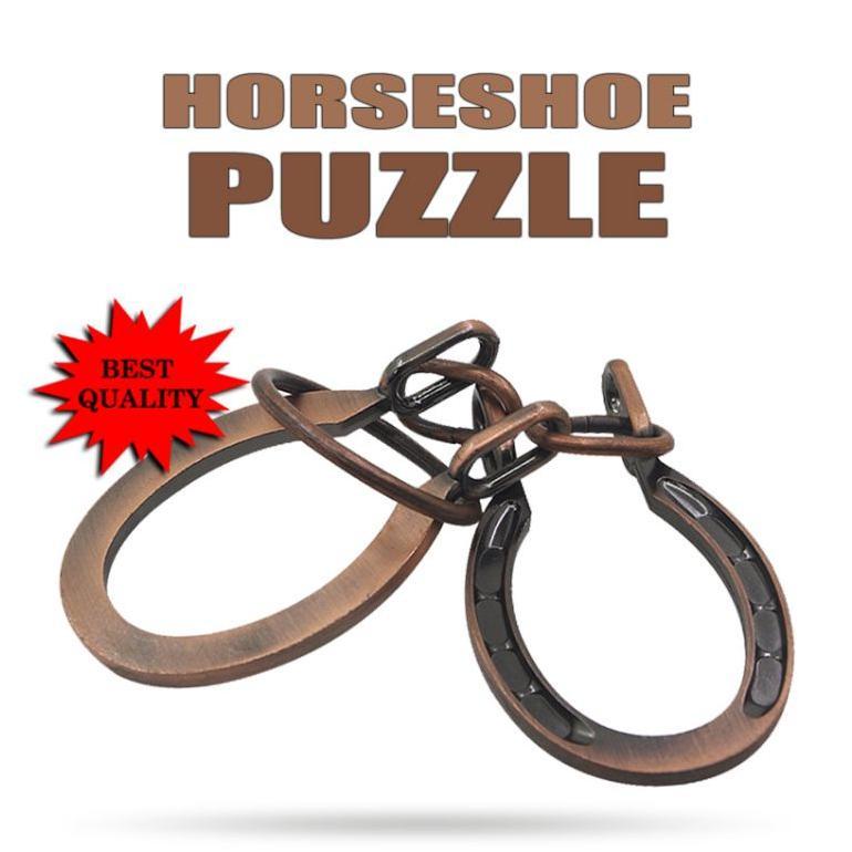 viral Horseshoe Puzzle Copper - Puzzle Handcuff - Puzzle Borgol - Puzzle Sepatu Kuda - Toko Sulap - 