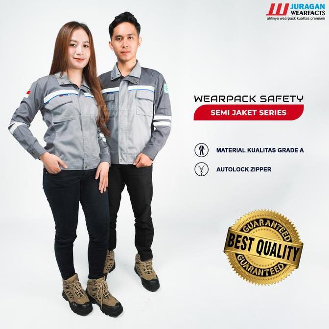 [COD] Wearpack safety baju seragam Kerja lapangan proyek tambang K3 panjang Pria Wanita Semijaket Wa