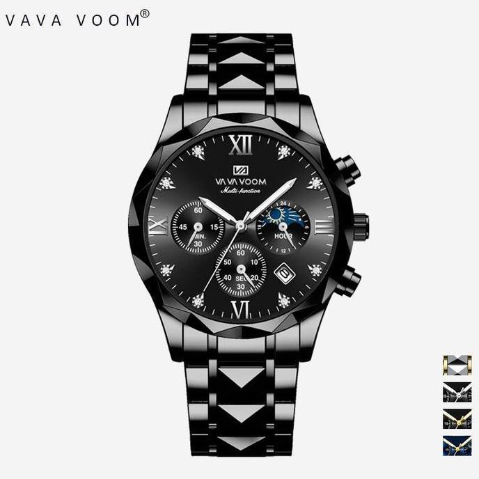 Promo VAVA VOOM 2741 Jam Tangan Chrono Aktif pria elegan strap  analog anti air bergaransi 100% Ori 
