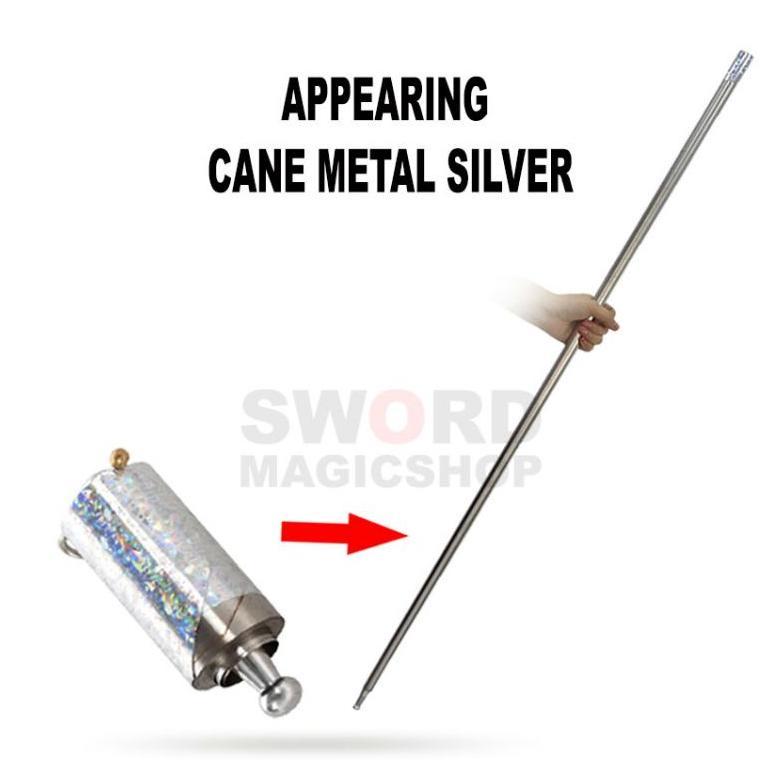 viral Alat Sulap Appearing Cane Metal Silver - Tongkat Besi - Sulap Memunculkan Tongkat - Sword Magi