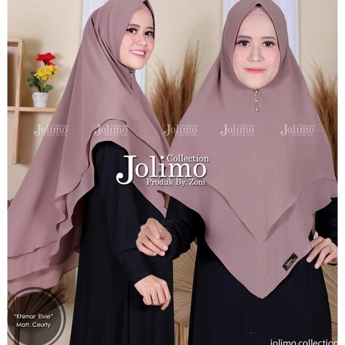 Khimar ceruty elvie / hijab 2 layer / jilbab pet antem / kerudung