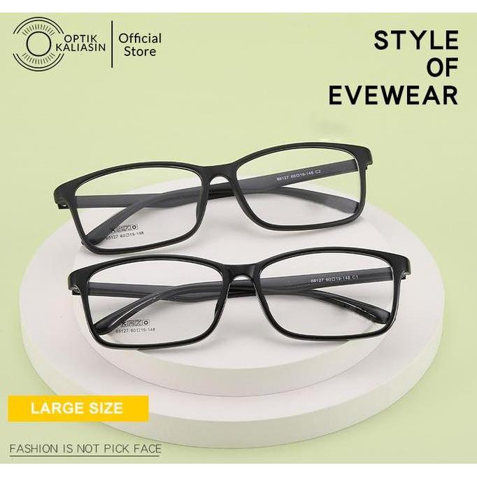 Promo OPTIK KALIASIN - Frame kacamata pria wanita kotak lentur full frame lebar big size NOYA COD