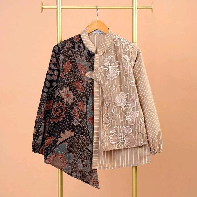 Atasan wanita Batik DAISY cream A1166 TF