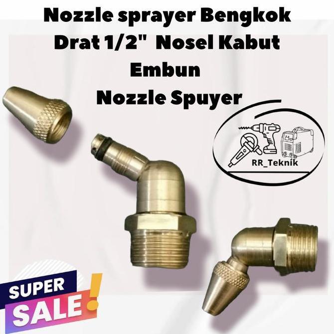 Nozzle Sprayer Bengkok Drat 1/2" Nosel Kabut Embun ( Nozzle Spuyer )