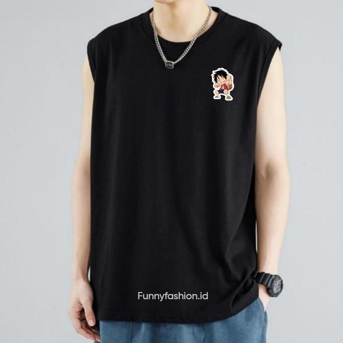 DE133 - Singlet Pria Luffy Gear Second - Singlet Pria Dewasa - Singlet Pria Gym - Kaos Distro Keren