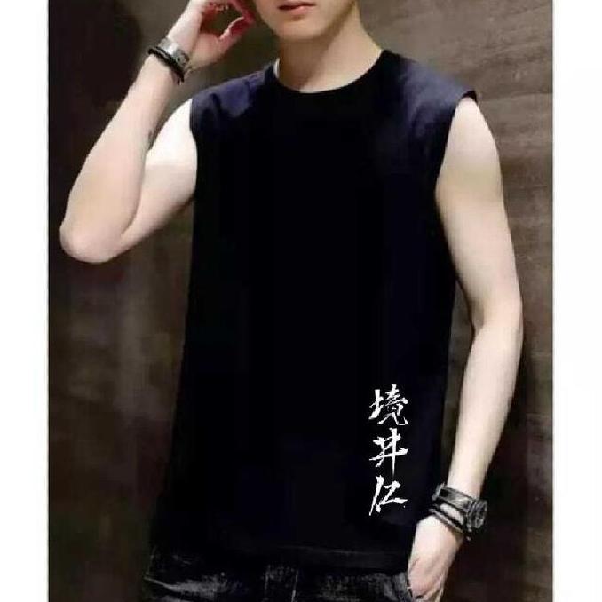 DE166 - / Singlet Pria Dewasa Motif New Kanji / Singlet Gym Pria / Baju Tanpa Lengan Pria / Baju Obl