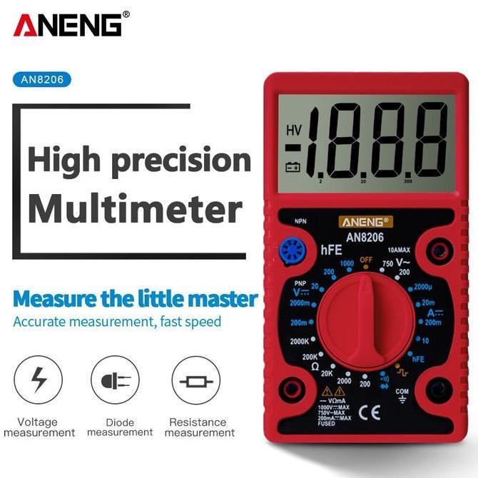 ANENG Digital Multimeter Voltage Tester Large Screen Display - AN8206