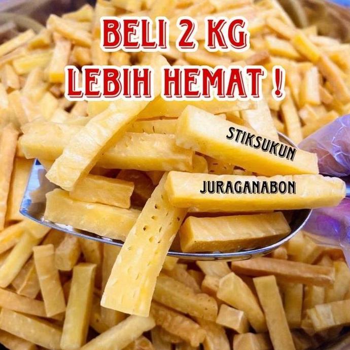 Keripik Stik Sukun Mentega Super Original Kemasan 2 Kg Renyah Gurih Asin Enak Murah Halal Camilan Kr